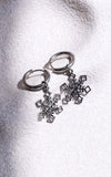 Winter Wonderland Hoop Charm Earrings - Silver Snowflake