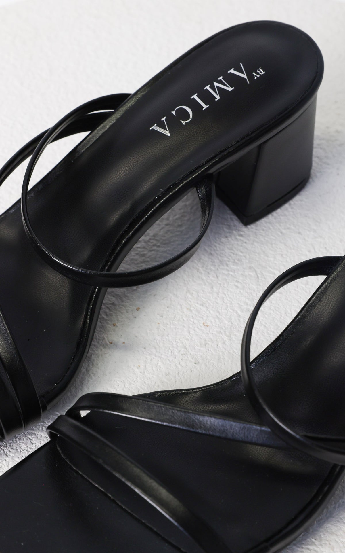 Yora Block Mule Heels - Black
