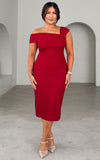 Zephy Lace Midi Dress - Red