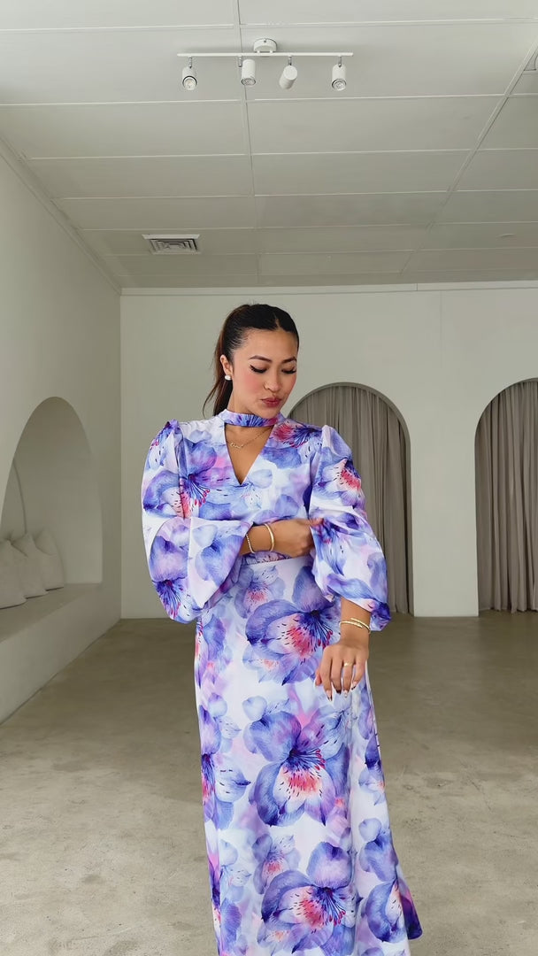 Sigrid Maxi Dress - Purple Floral