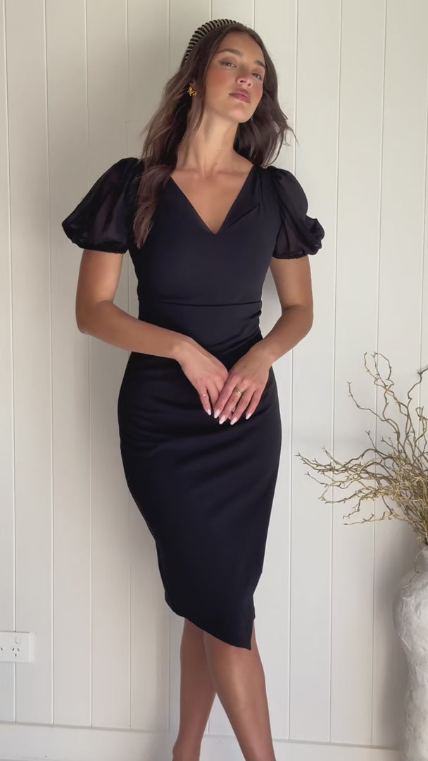 Serene Midi Dress - Black