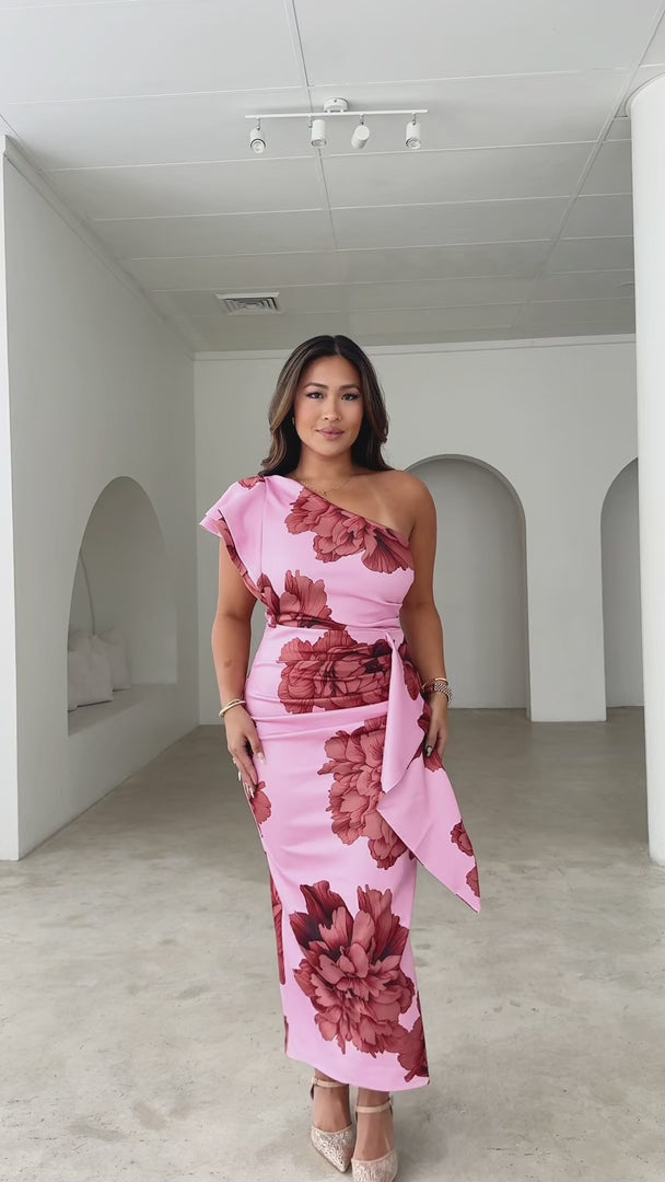 Jacee Midi Dress - Pink Chocolate Floral