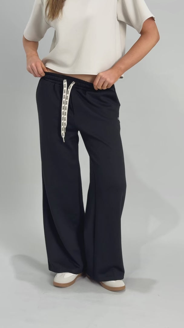 Luther Unisex Wide Leg Trackpants - Black