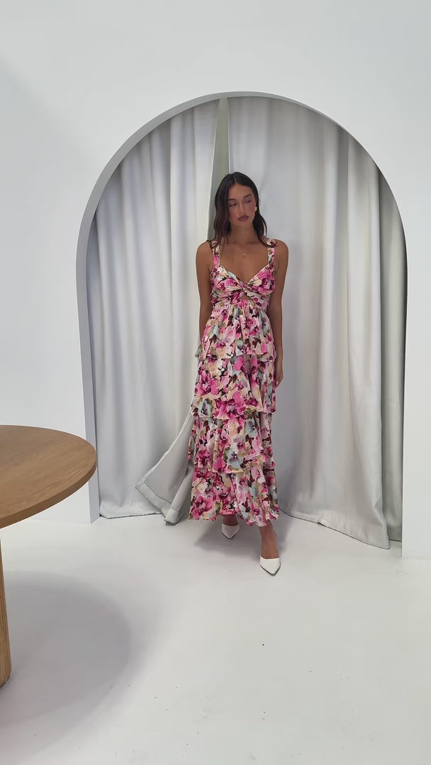 Cherika Maxi Dress - Pink Multi Floral