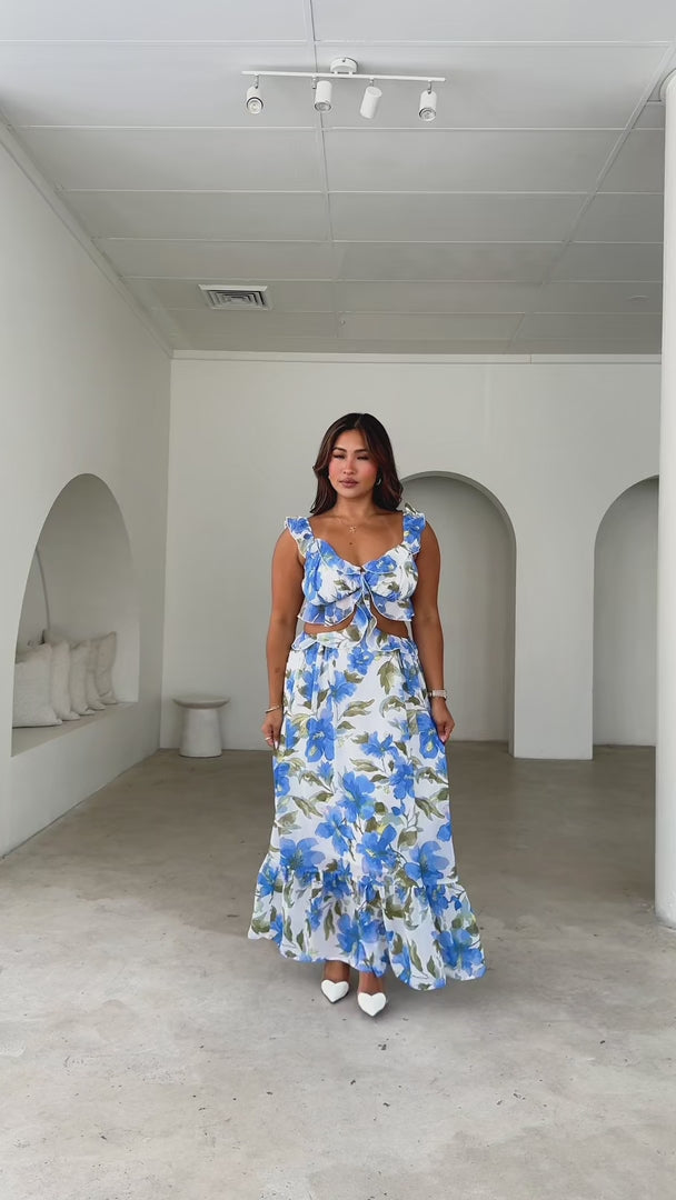 Florie Maxi Dress - Blue Floral