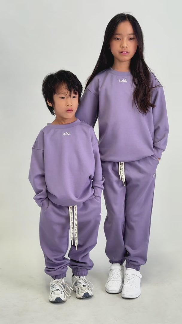 Luca Kids Crew Neck Jumper - Purple