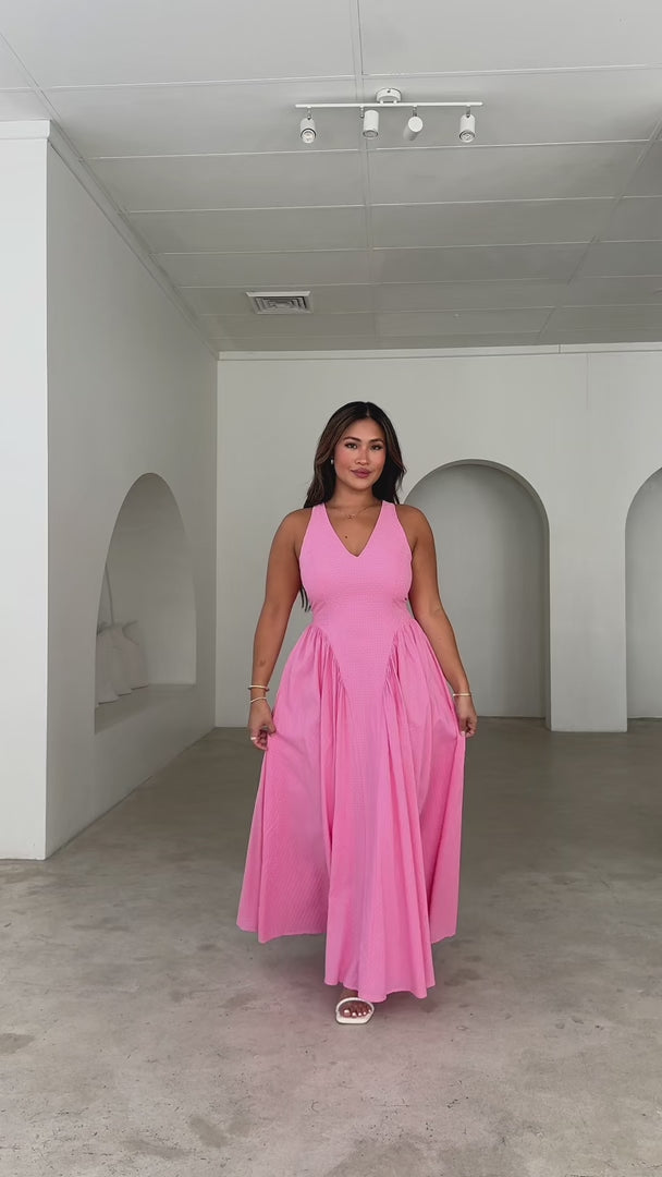 Jiana Maxi Dress - Pink Texture
