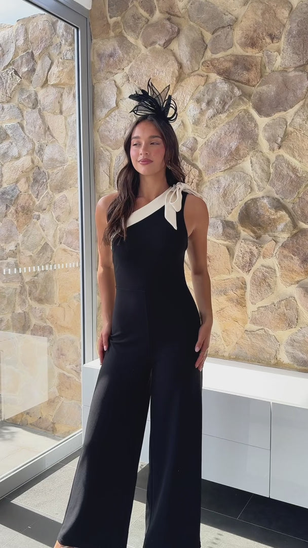 Jaskier Wide Leg Jumpsuit - Black Cream