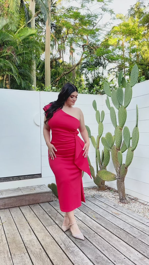 Jacee Midi Dress - Red