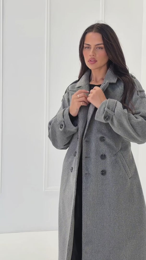 London Trench Coat - Grey Marle