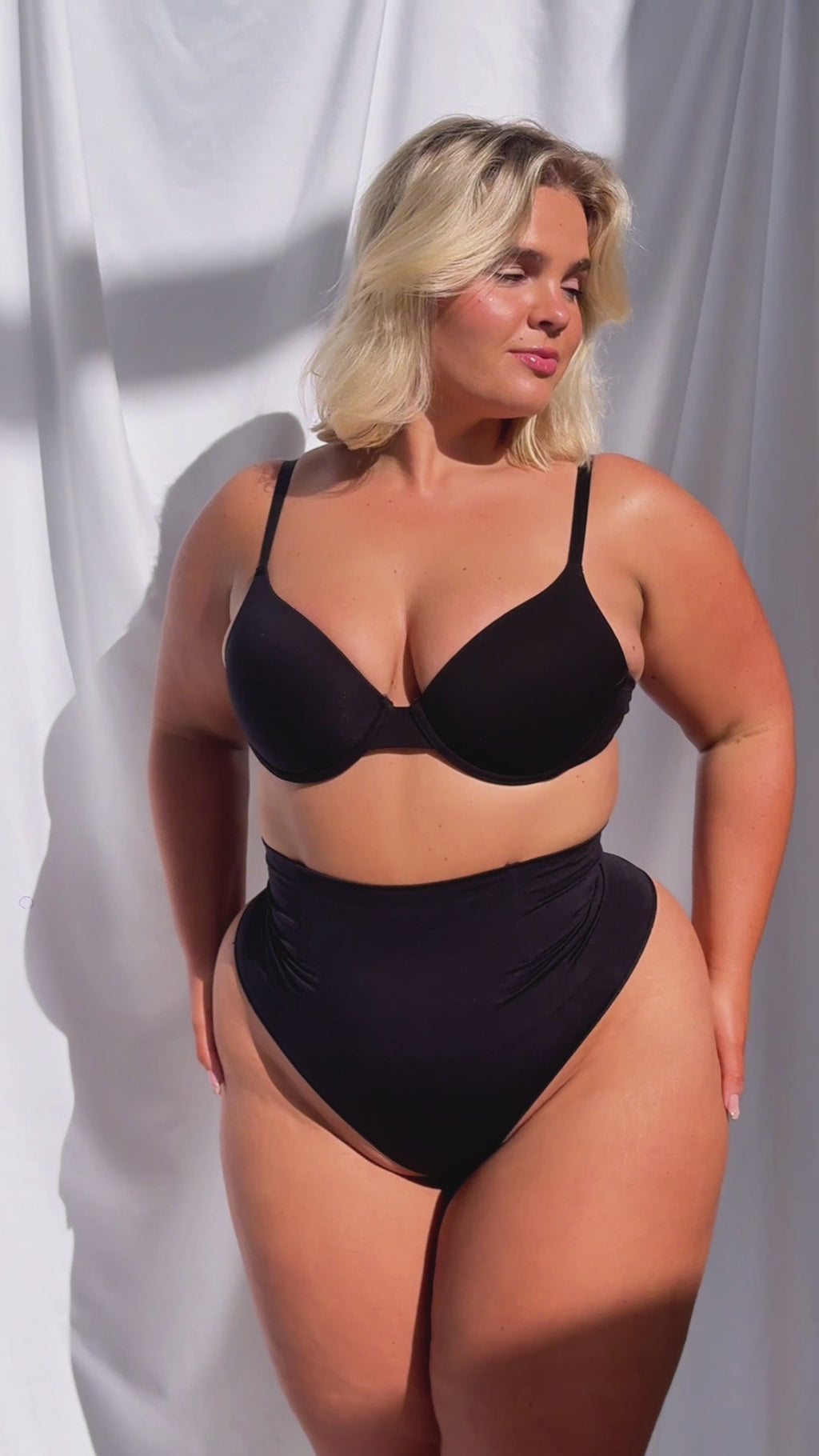 Ingrid High Waisted Boning Shapewear Briefs - Black