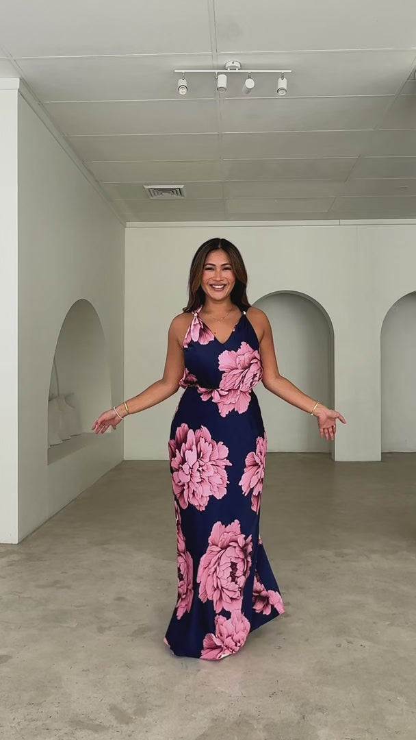 Nicco Maxi Dress - Navy Pink Floral
