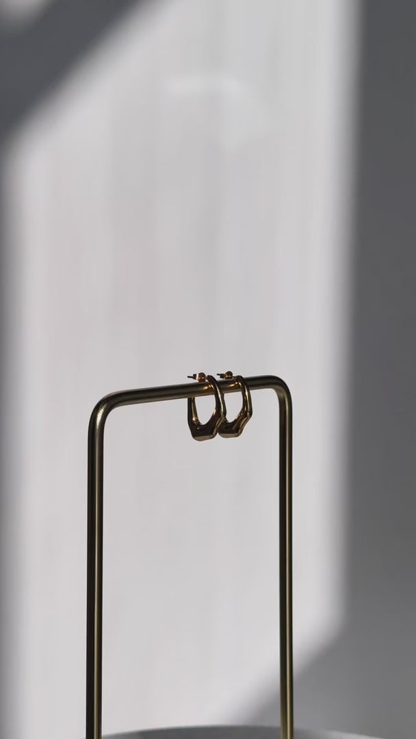 Codi Hoop Earrings - Gold Irregular Abstract