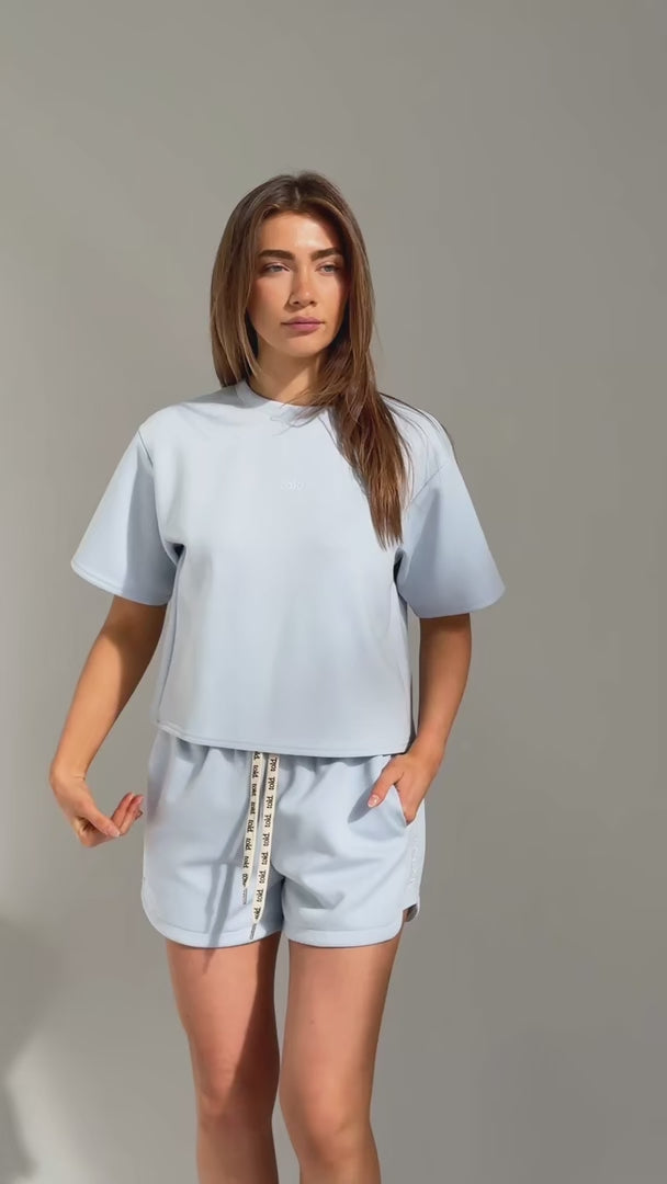 Truce Cropped Tee - Light Blue