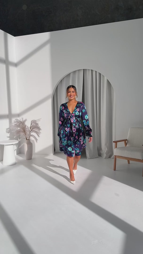 Amaya Dress - Navy Floral