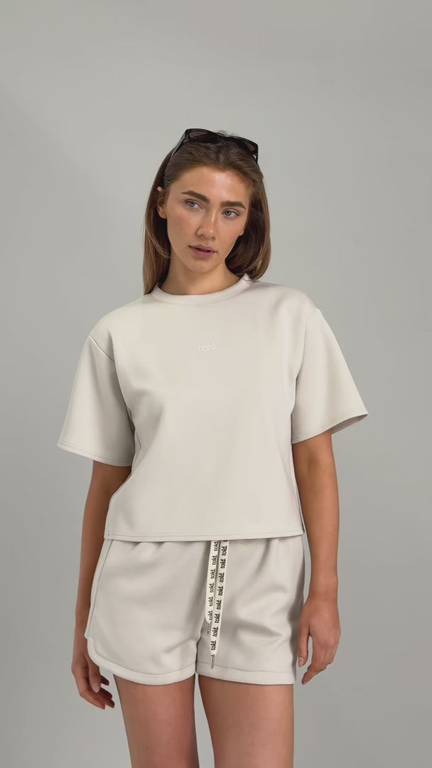 Truce Cropped Tee - Bone