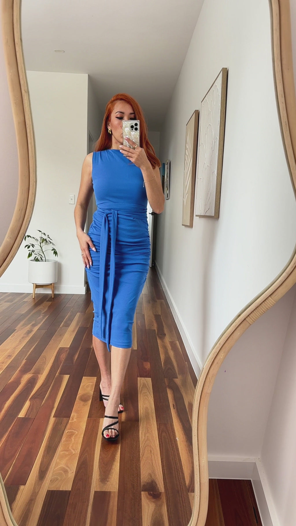 Mimi Sleeveless Midi Dress - Blue