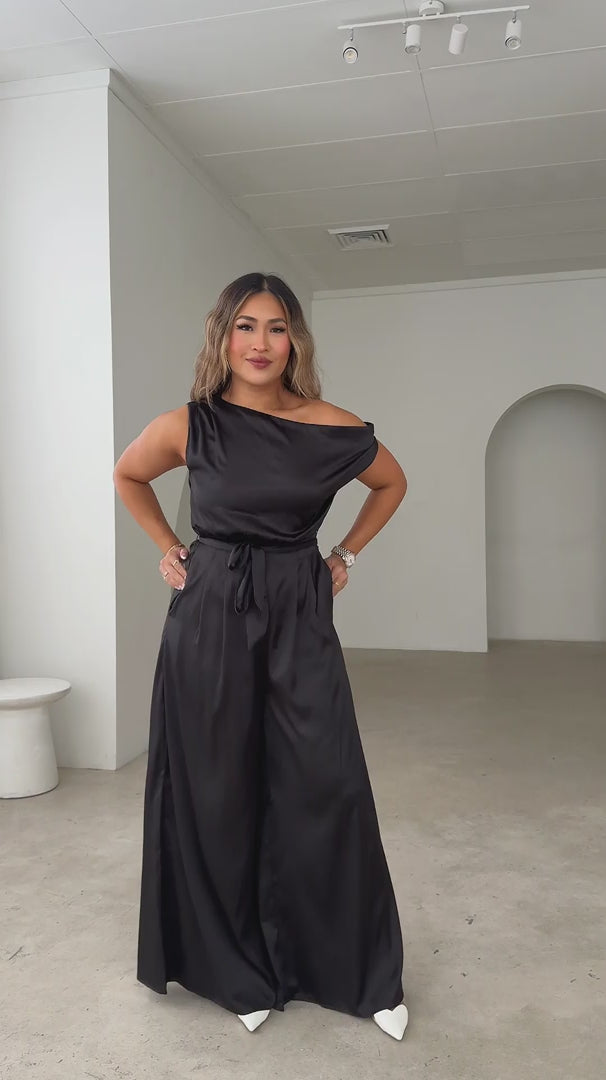 Kendrix Wide Leg Jumpsuit - Black