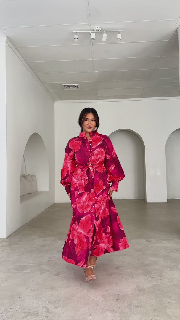 Cardelli Maxi Dress - Red Wine Floral