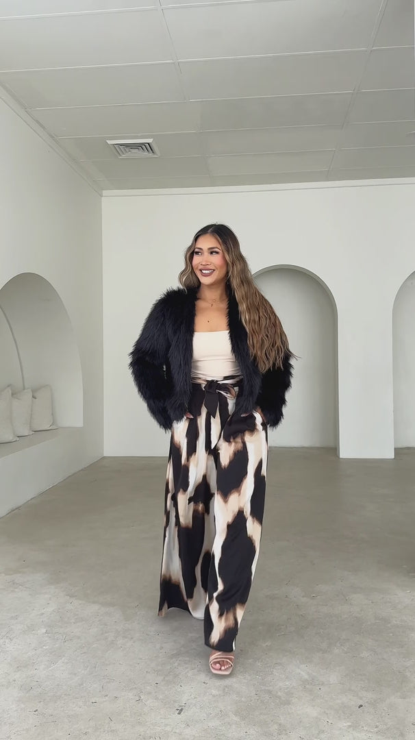 Margot Faux Fur Jacket - Black