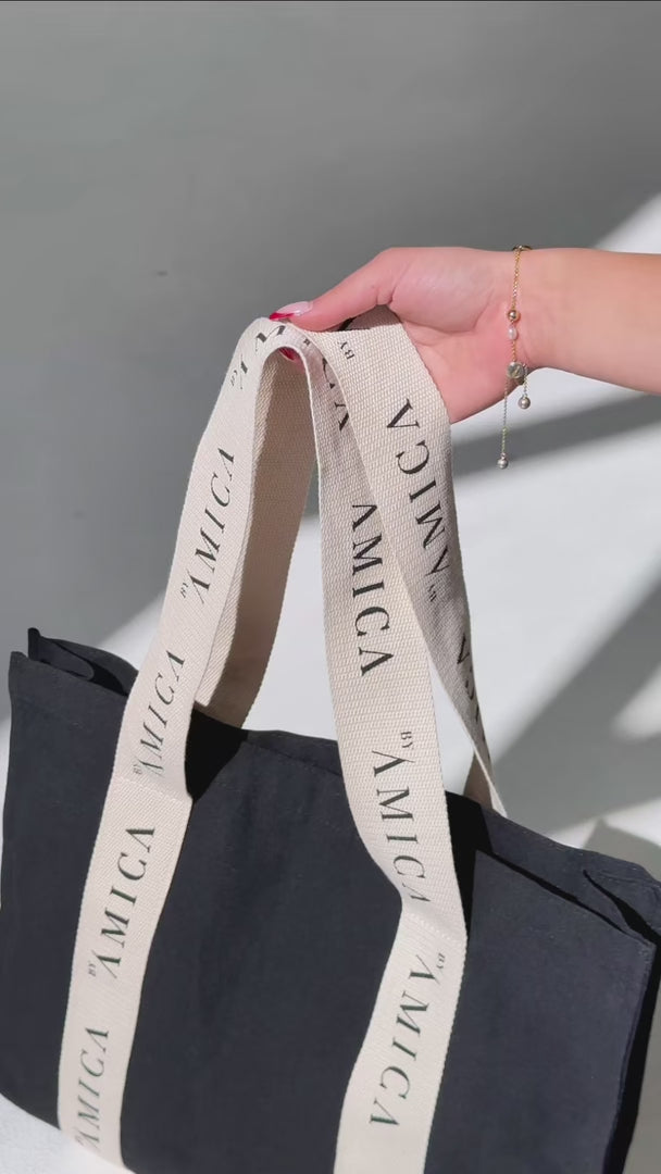 By Amica Canvas Tote Bag - Black