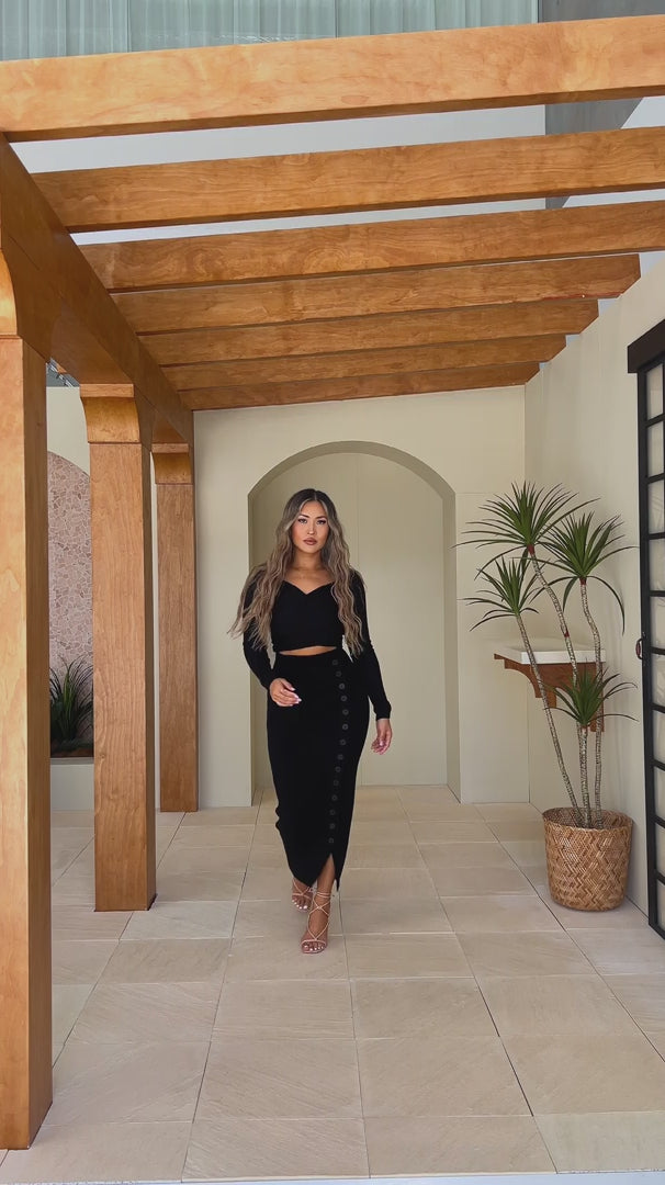 Kinsley Knit Maxi Dress - Black