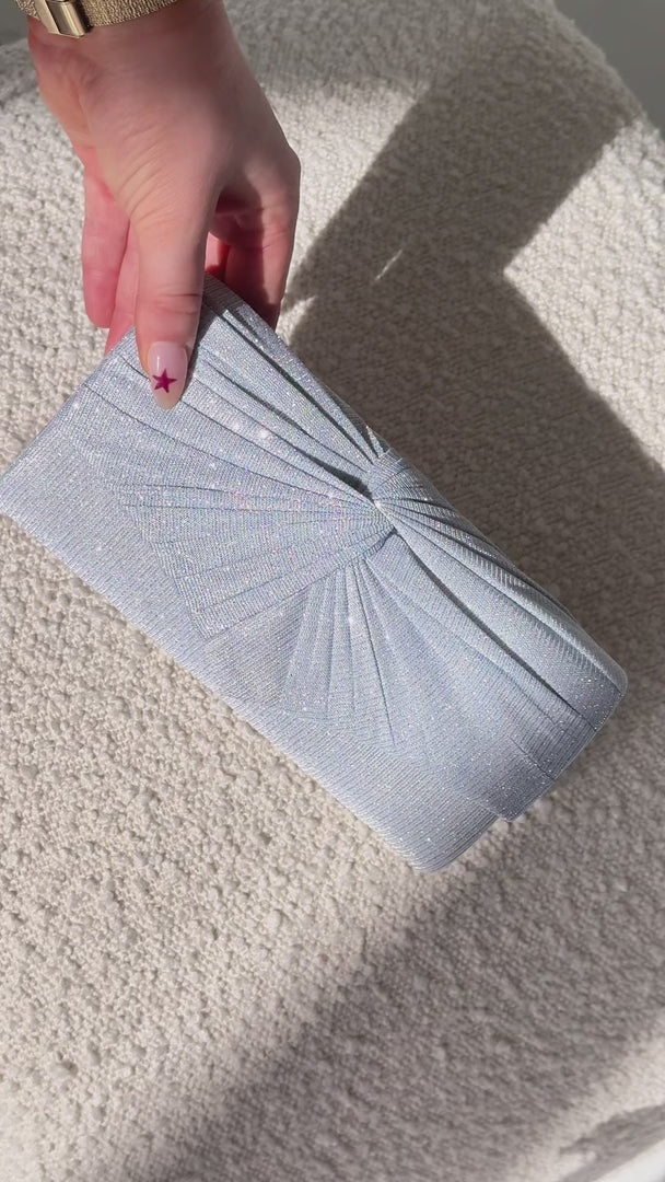 Emmy Shimmer Clutch Bag - Silver