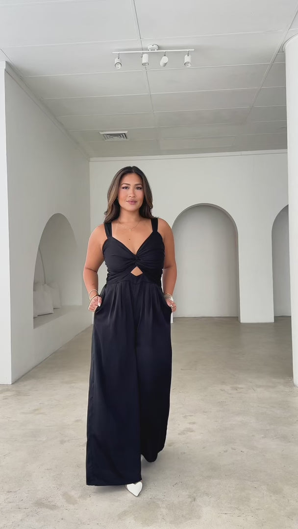 Better Days Wide Leg Jumpsuit - Black