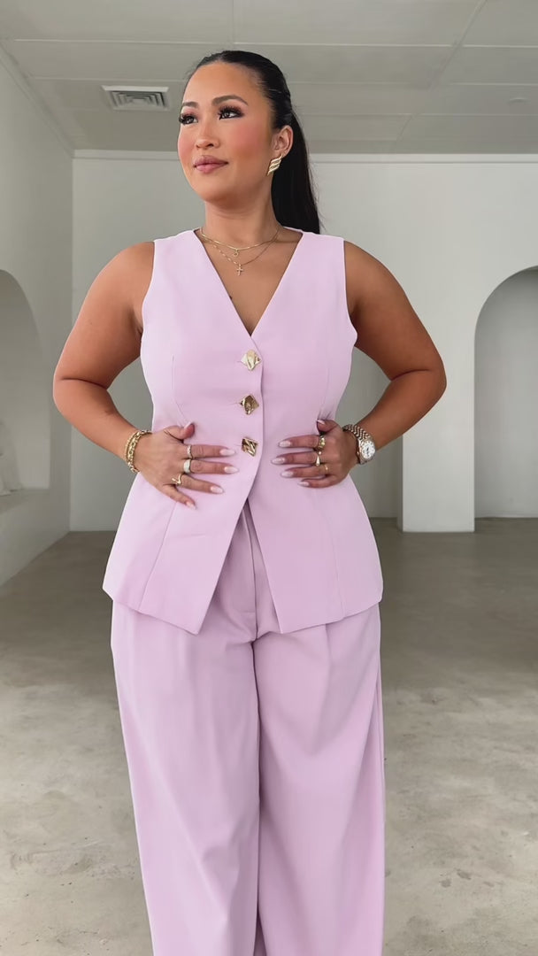 Carson Wide Leg Pants - Pink