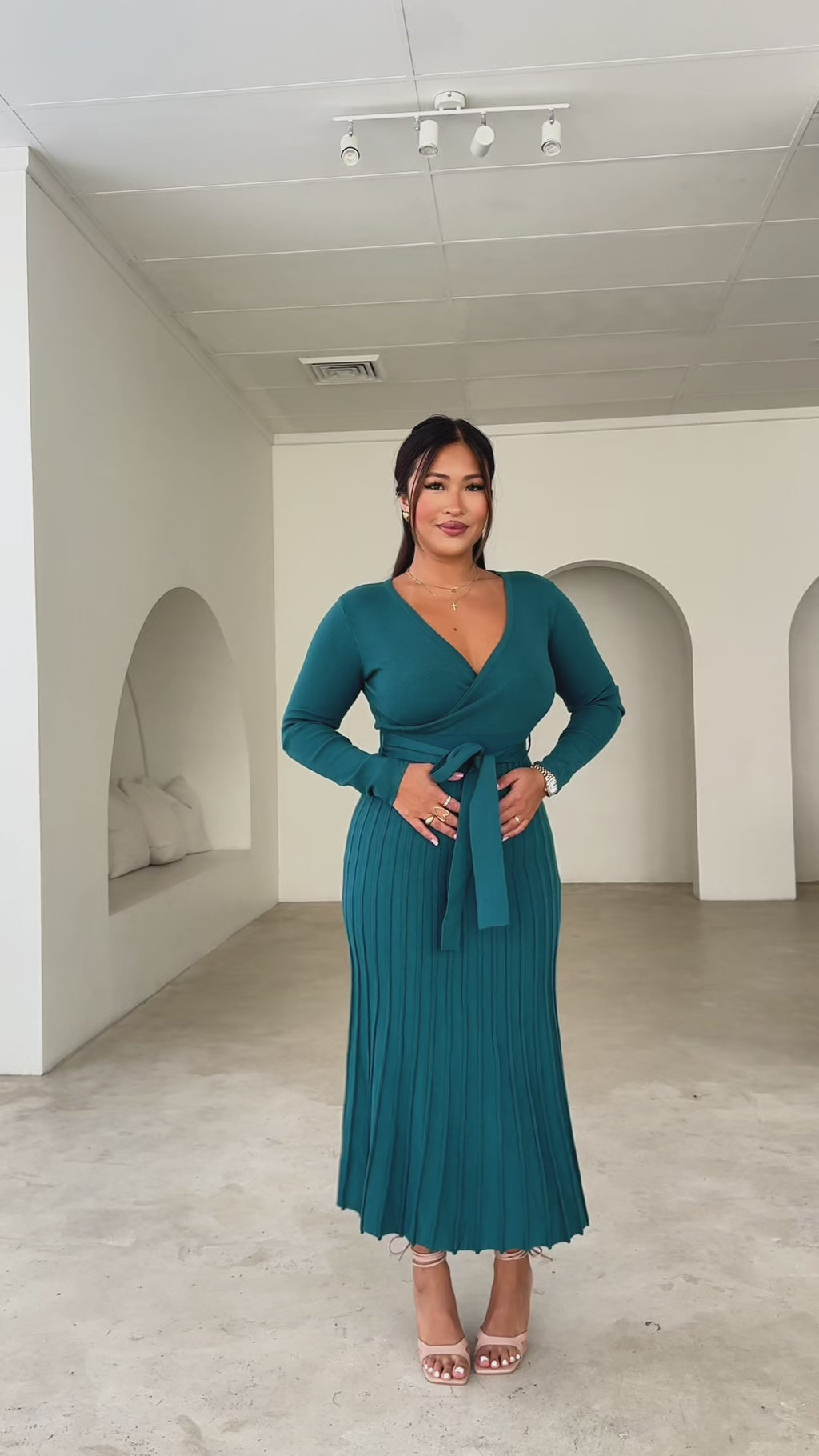 Jules Knit Midi Dress - Teal