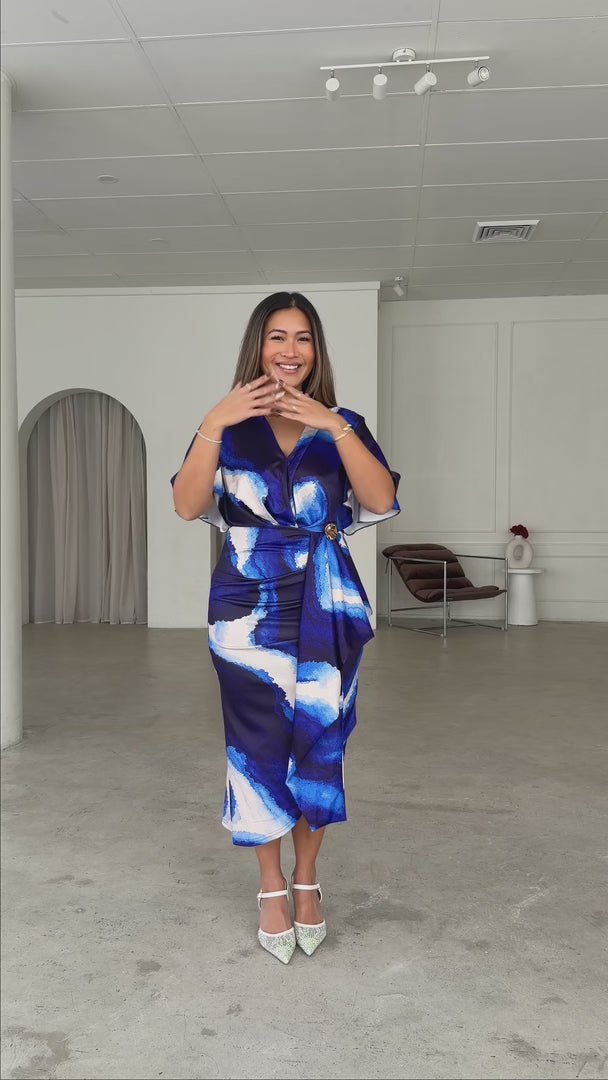 Indra Midi Dress - Blue Ombre