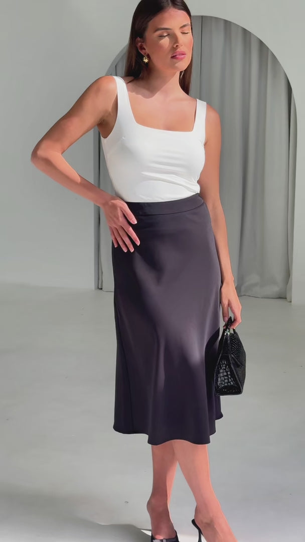 Inez Midi Skirt - Black