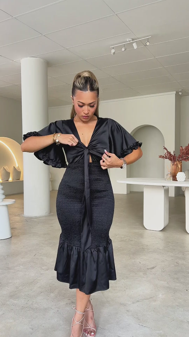 Amata Midi Dress - Black