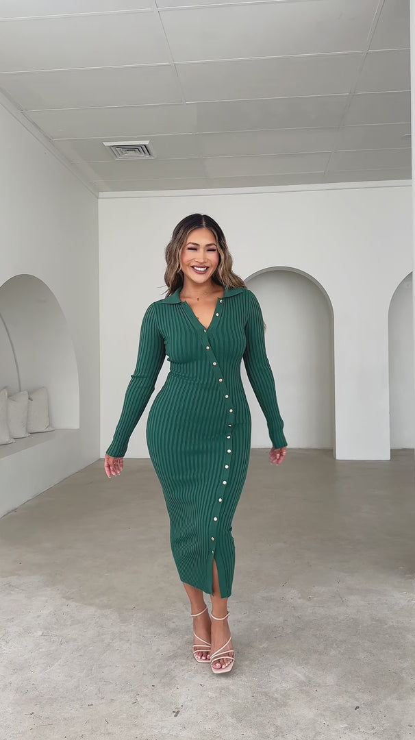 Sidney Knit Midi Dress - Emerald