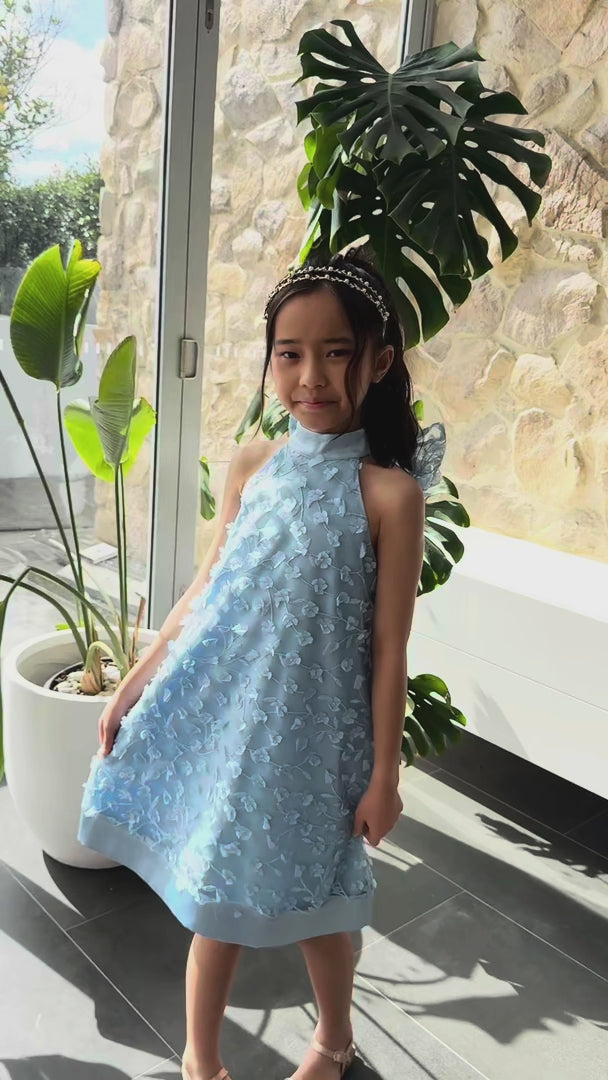 Misty Kids Dress - Dusty Blue
