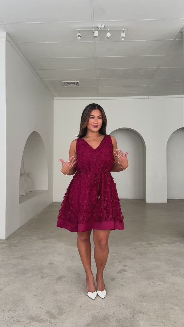 Rosella Mini Dress - Wine