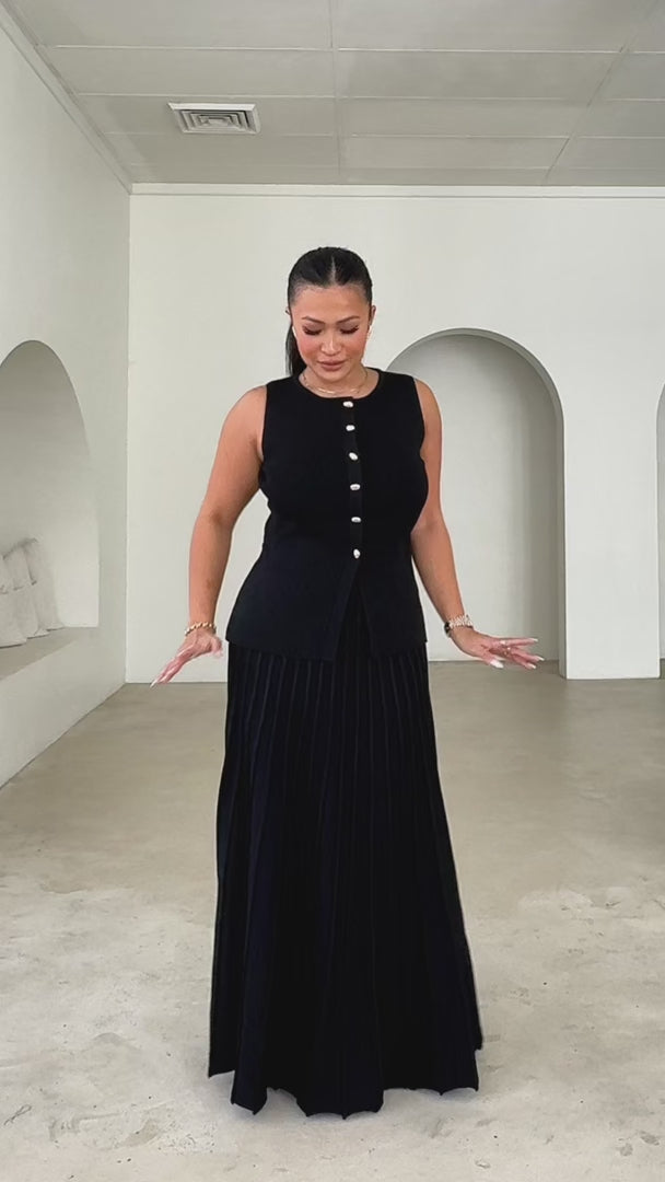Reuben Knit Midi Skirt - Black