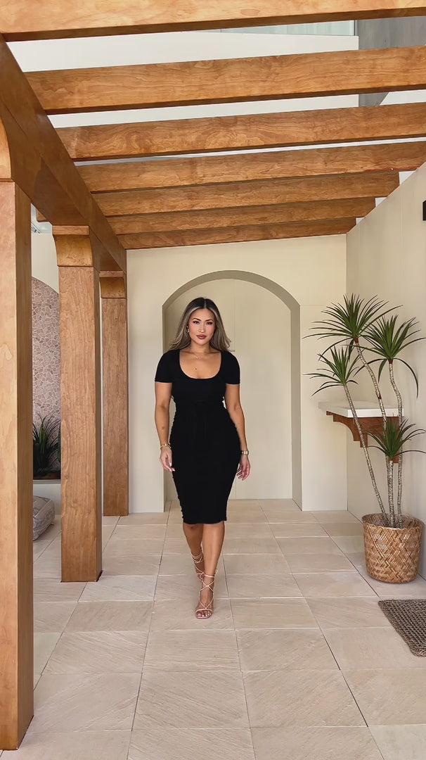 Mercedes Midi Dress - Black