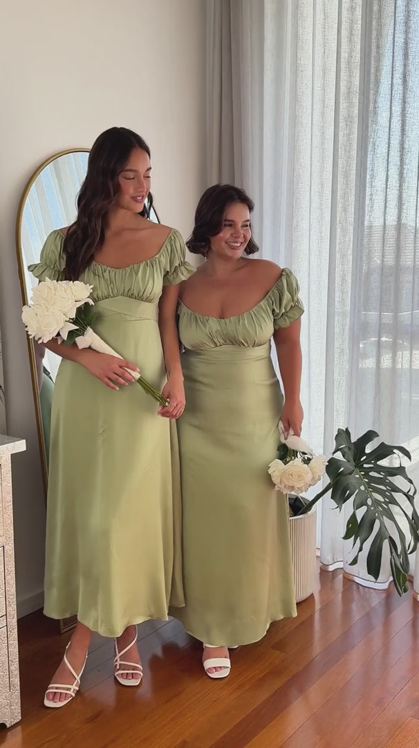 Jolene Maxi Dress - Olive Sage