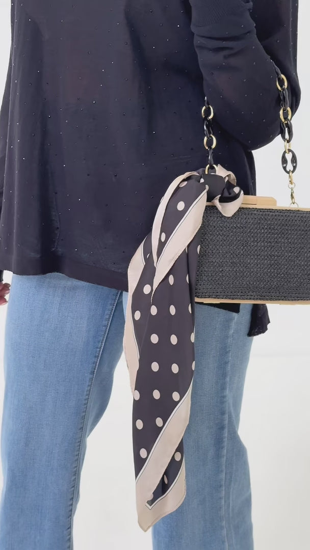 Ciano Square Bandana - Black Champagne Polka Dot
