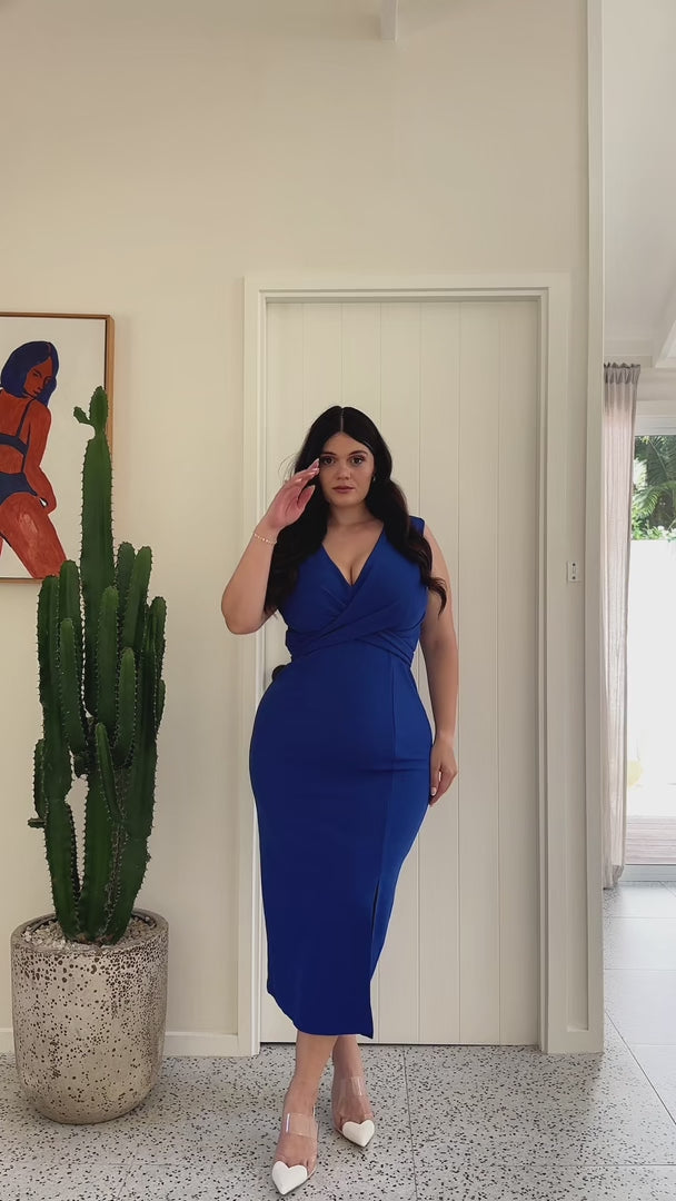 Fergus Sleeveless Midi Dress - Cobalt Blue