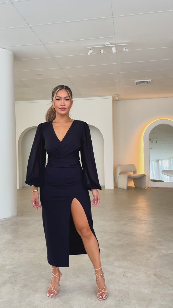 Fergus Midi Dress - Black