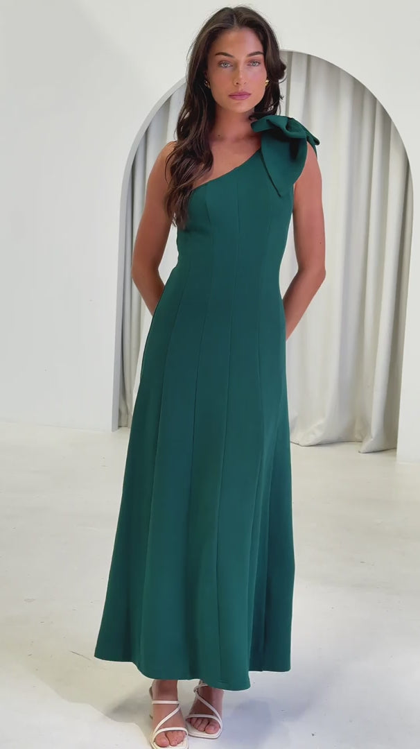 Finlee Bow Maxi Dress - Emerald