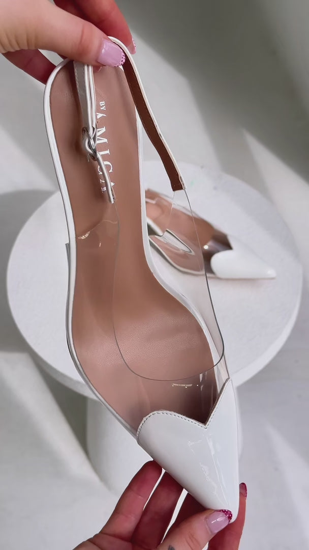 Angelmay Slingback Heels - White