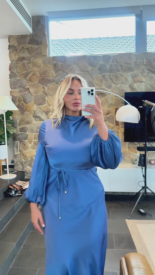 Alvarado Long Sleeve Maxi Dress - Riverside Blue