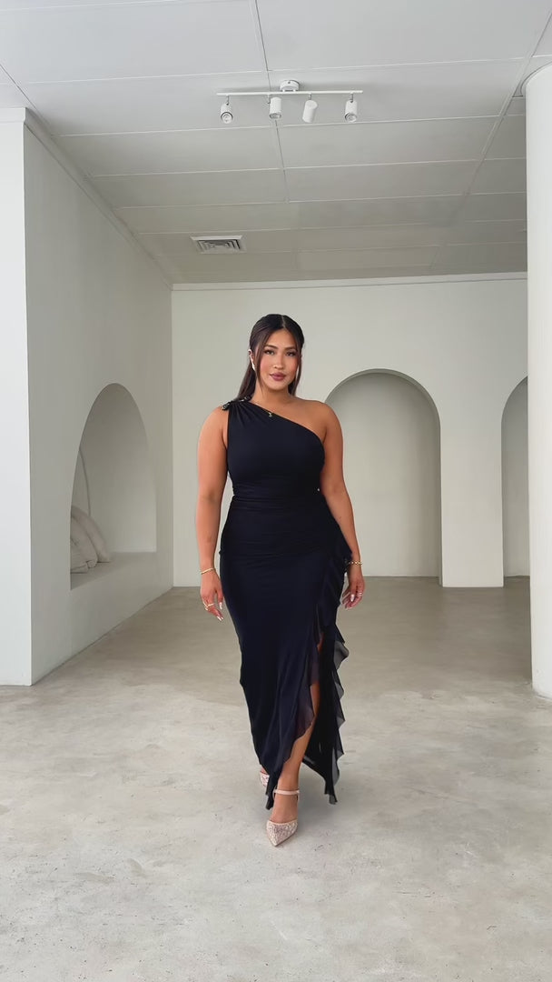 Relius Mesh Maxi Dress - Forest Green