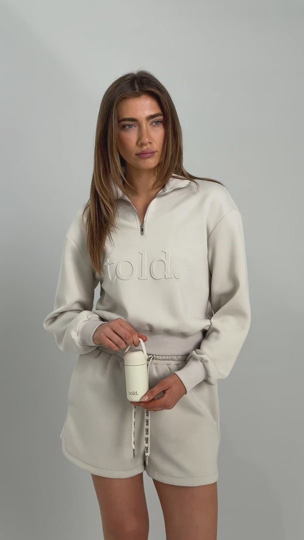 Miku Quarter Zip Jumper - Bone