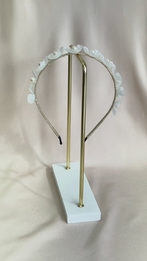 Meadow Headband - Matte Flower Pearl