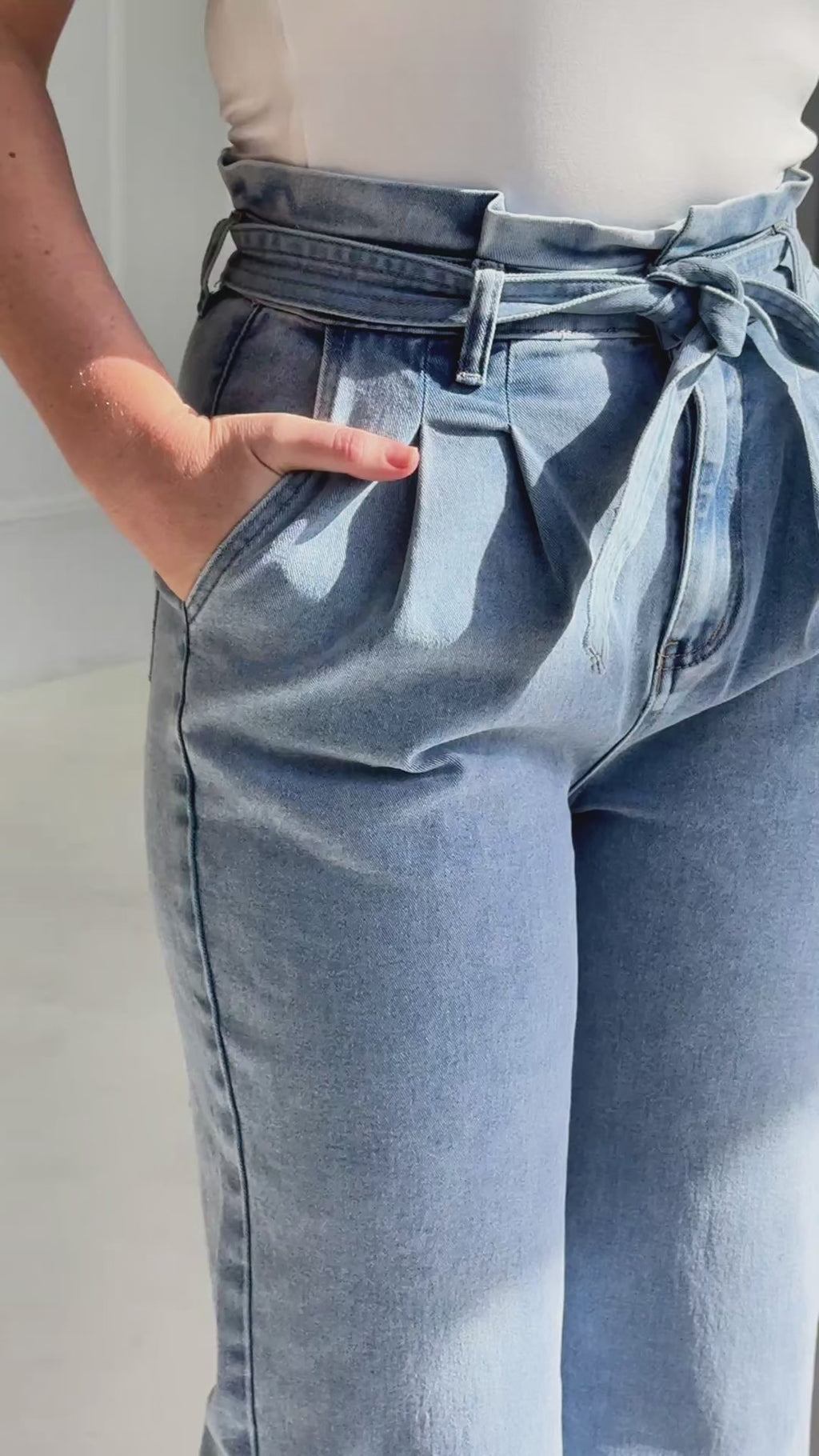 Maribell Wide Leg Jeans - Light Blue