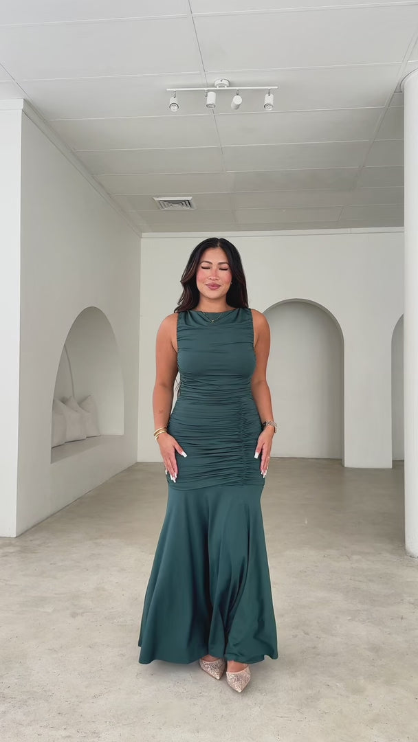 Zaya Maxi Dress - Dark Emerald